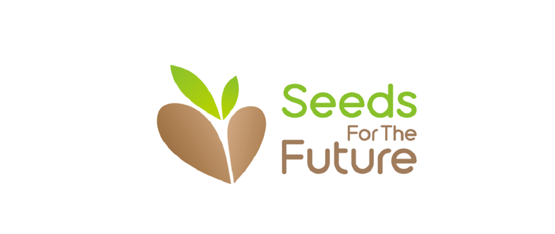 Na białym tle po lewo ikonka nasiona. Po prawo Zielony napis Seeds, poniżej niebieski napis For The Future