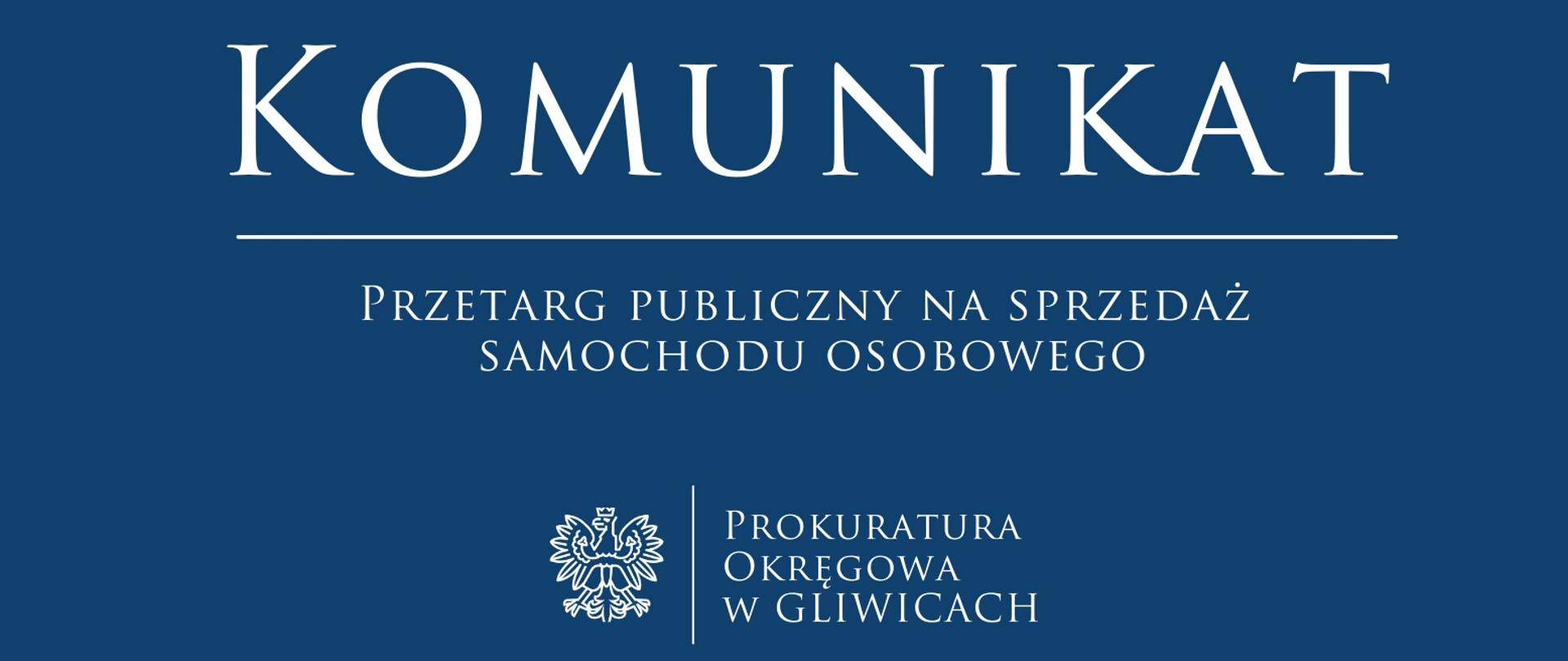 Przetarg publiczny na sprzedaż samochodu osobowego