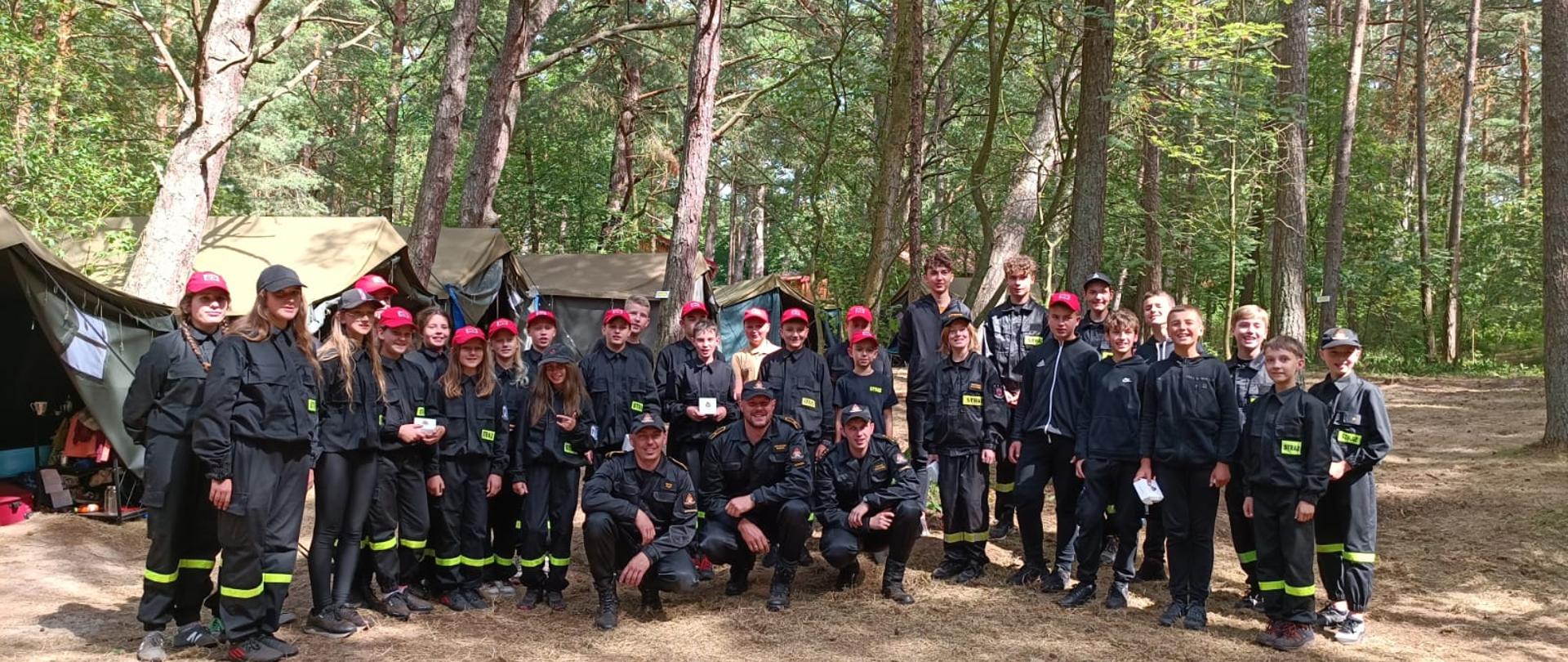 Obóz szkoleniowy młodzieżowych drużyn pożarniczych z gminy Rybno oraz Dąbrówno