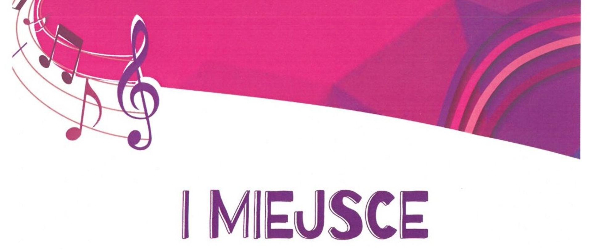 Dyplom pierwszego Miejsca Leny Ptaszyńskiej w czterdziestym czwartym Ogólnopolskim Festiwalu Piosenki Dziecięcej i Młodzieżowej imienia Tadeusza Paprotnego w Rybniku dnia szesnastego maja dwa tysiące dwudziestego szóstego roku