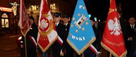 Poczty sztandarowe biorące udział w uroczystości