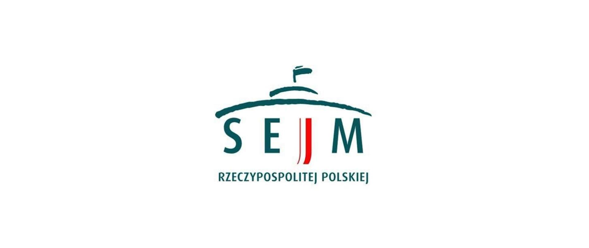 Zdjęcie przedstawia logo Sejmu Rzeczypospolitej Polskiej