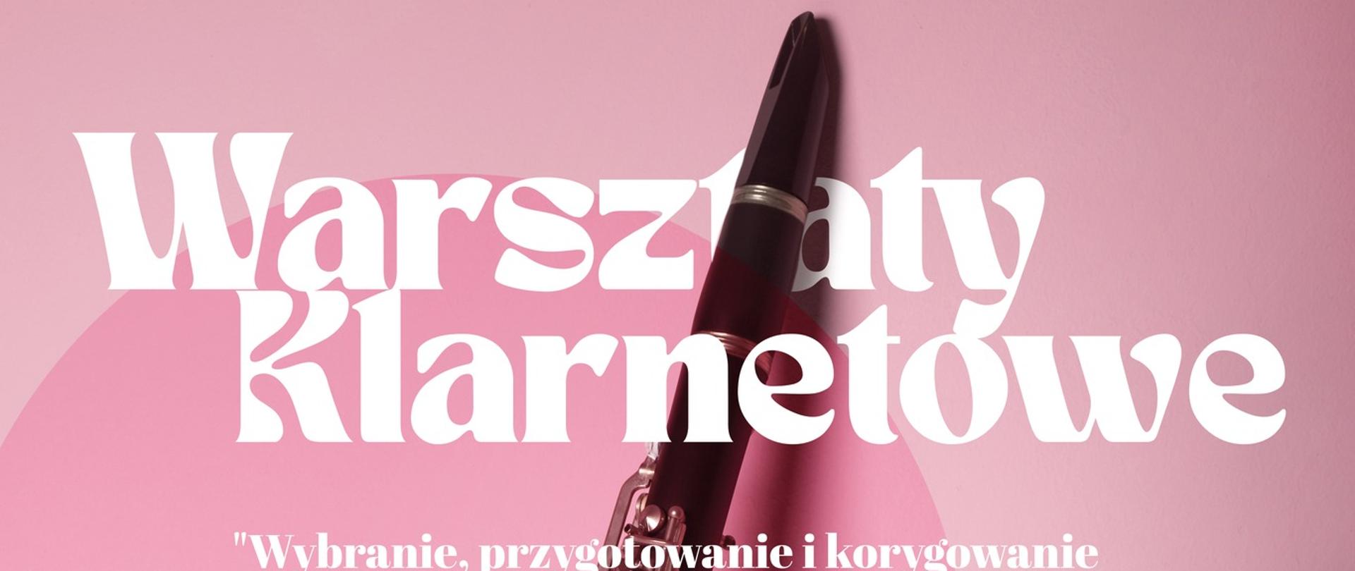 Klarnet na różowym tle