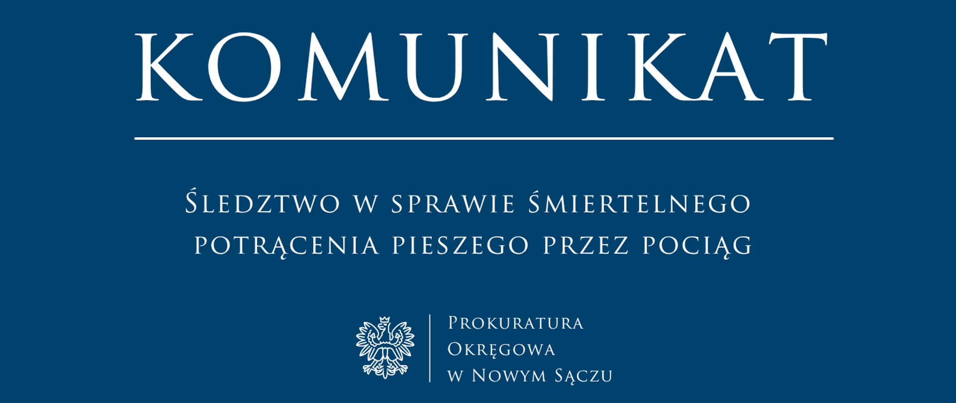 Śledztwo w sprawie śmiertelnego potrącenia pieszego przez pociąg