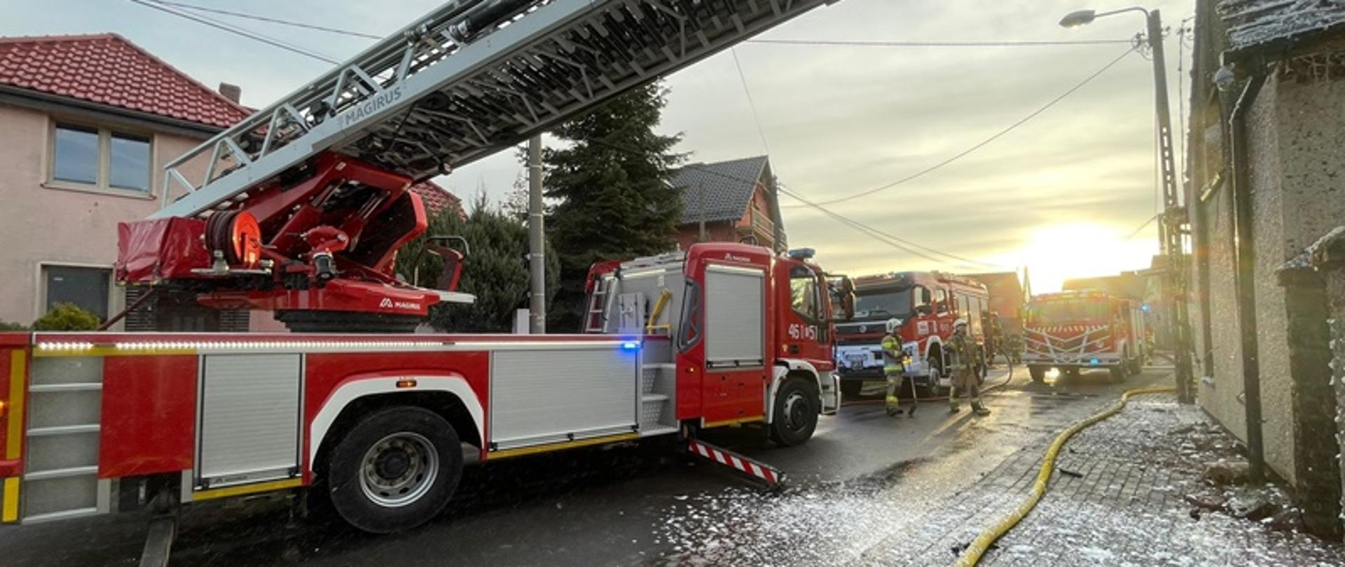 Pożar budynku jednorodzinnego - Łambinowice.