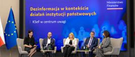 Dezinformacja w kontekście działań instytucji państwowych - KSeF w centrum uwagi - na zdjęciu uczestnicy debaty