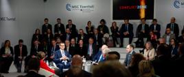 Premier Mateusz Morawiecki podczas 59. Monachijskiej Konferencji Bezpieczeństwa w trakcie debaty Conflict Zone Townhall „Spotlight”.