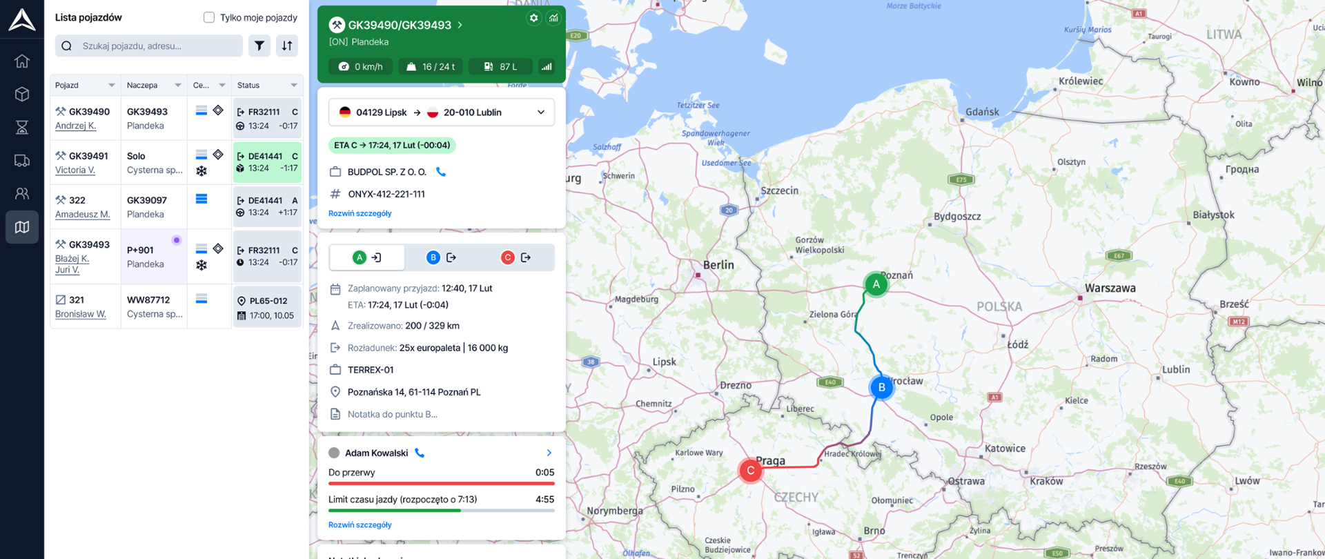 wygląd aplikacji dla użytkownika