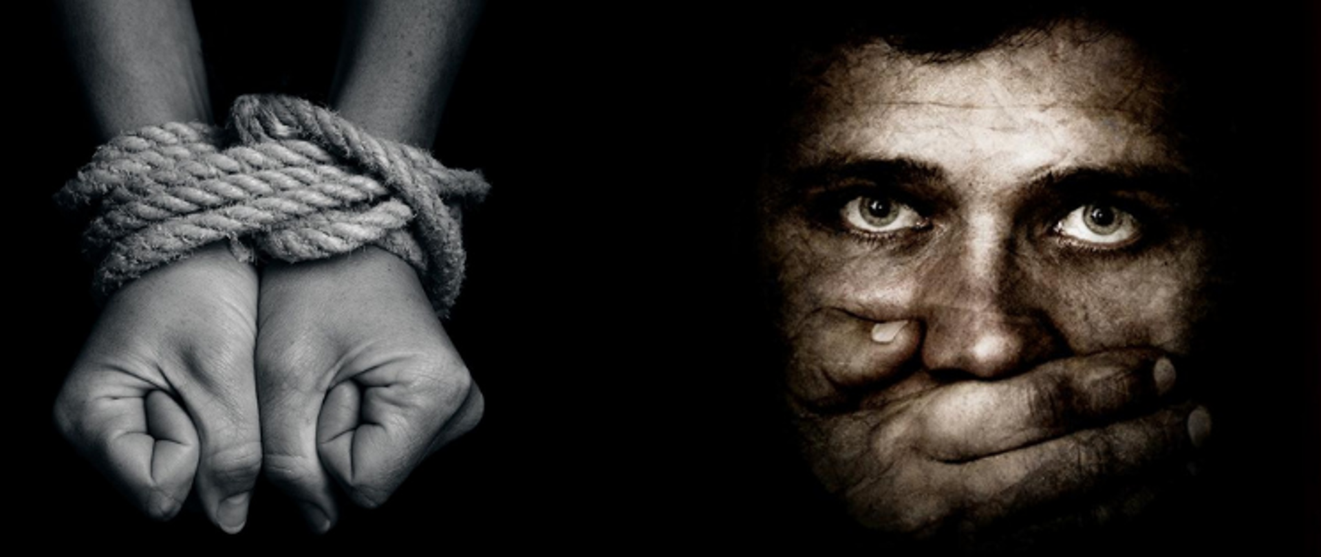 związane ręce, zakryte usta