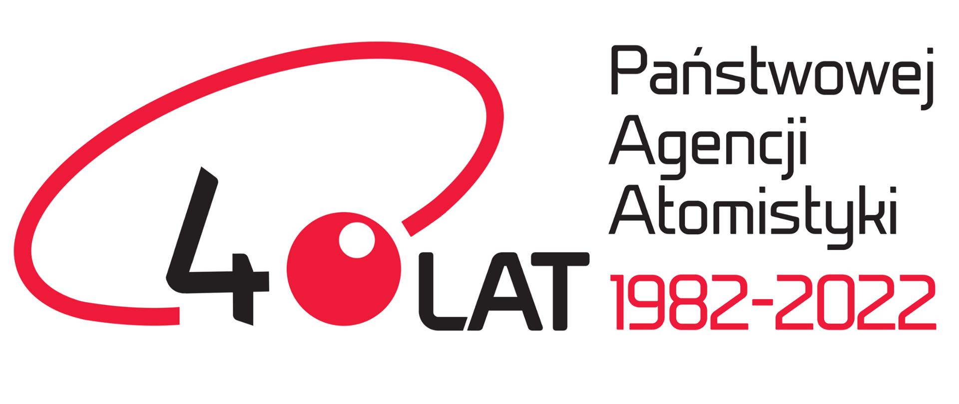 Logotyp 40-lecia istnienia Państwowej Agencji Atomistyki