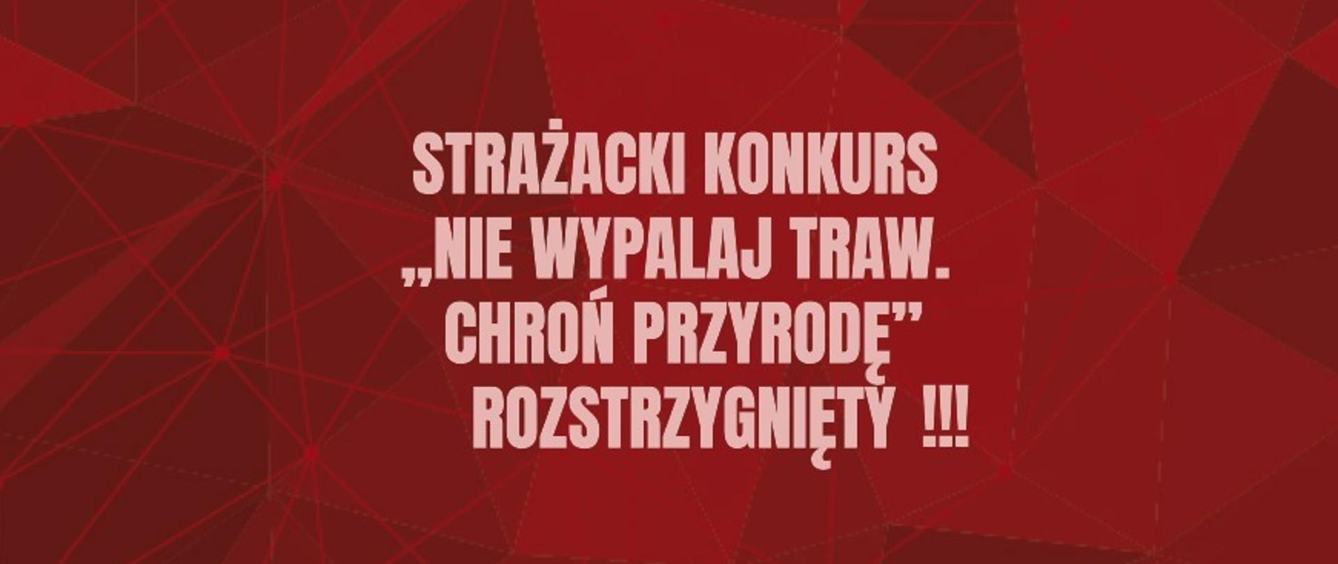 Strażacki konkurs ,,Nie wypalaj traw. Chroń przyrodę'' 