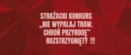 Strażacki konkurs ,,Nie wypalaj traw. Chroń przyrodę'' 