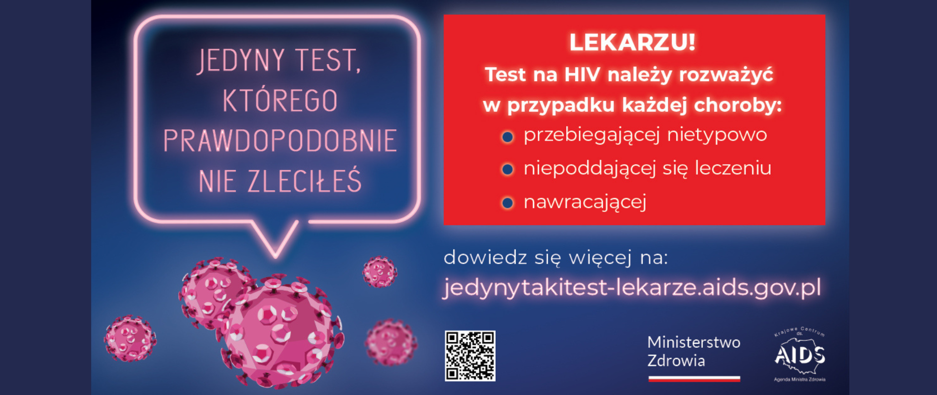 Baner promujący kampanie „Jedyny test, którego prawdopodobnie nie zleciłeś”