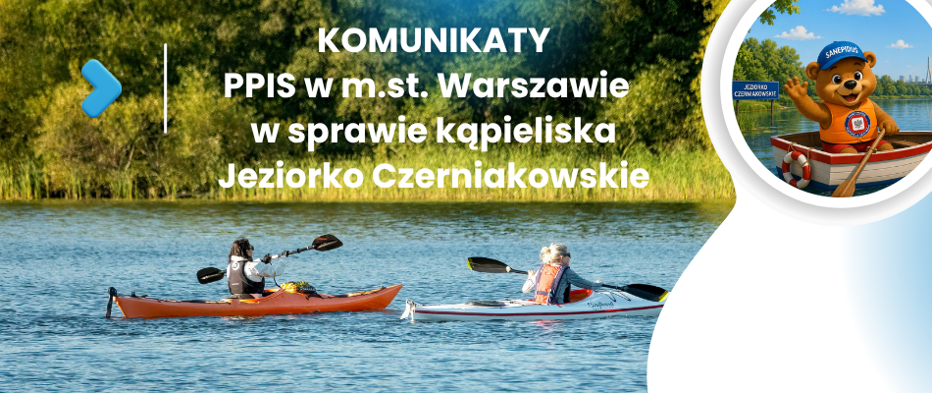 Komunikaty PPIS w m.st. Warszawie w sprawie wody w kąpielisku Jeziorko Czerniakowskie