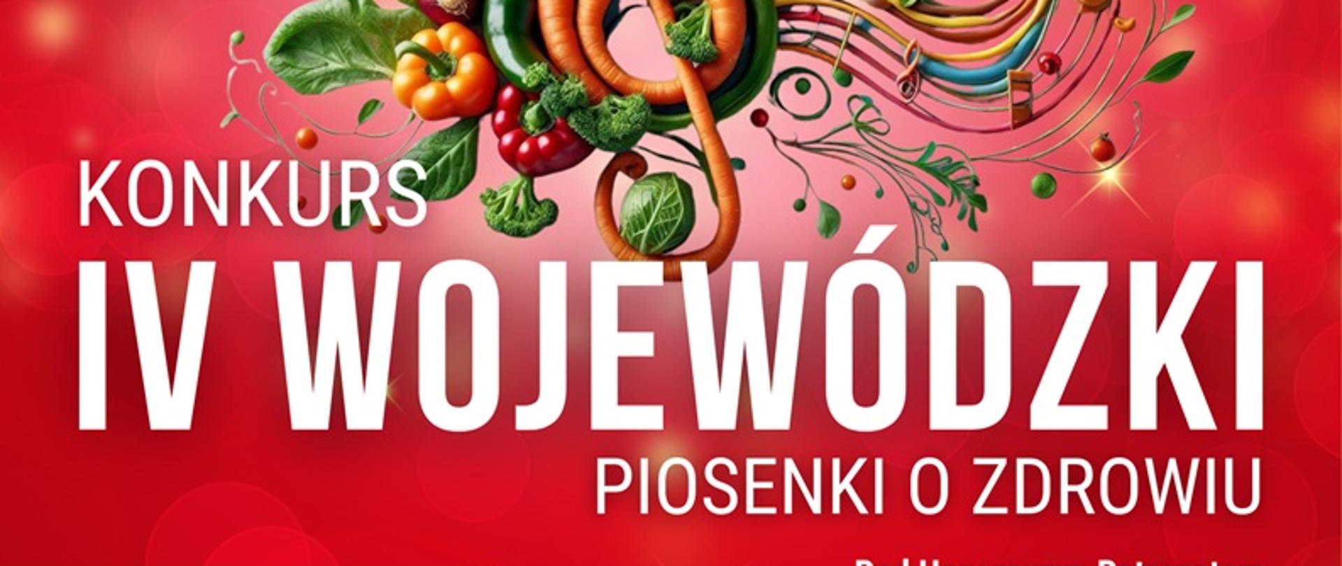 Plakat na czerwonym tle najważniejsza treść to: IV WOJEWODZKI KONKURS PIOSENKI O ZDROWIU
14 kwietnia godz. 10:00
ZGŁOSZENIA DO 24 MARCA 2026 R.
Państwowa Szkoła Muzyczna I stopnia im. F. Chopina w Skierniewicach
Pod Honorowym Patronatem Marszałka Województwa Łódzkiego Łódzkiego Kuratora Oświaty
www.cresk.edu.pl/4-konkurs