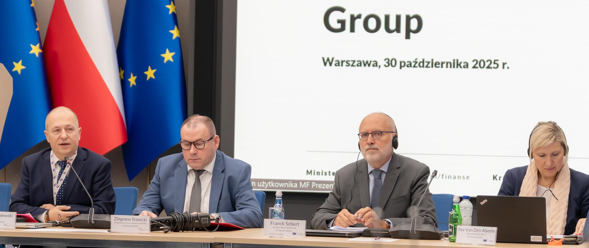 Wiceminister finansów zastępca Szefa KAS Zbigniew Stawicki podczas spotkania polskiej Instytucji Audytowej i Komisji Europejskiej