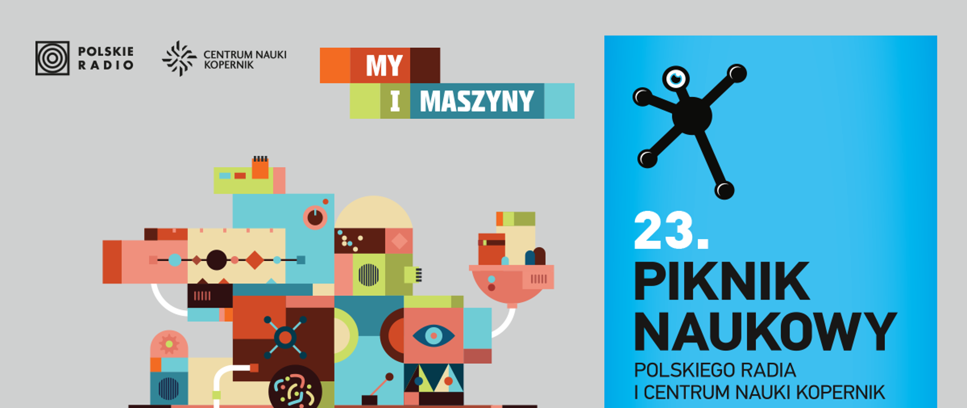 Plakat promujący 23. Piknik Naukowy CNK i Polskiego Radia 