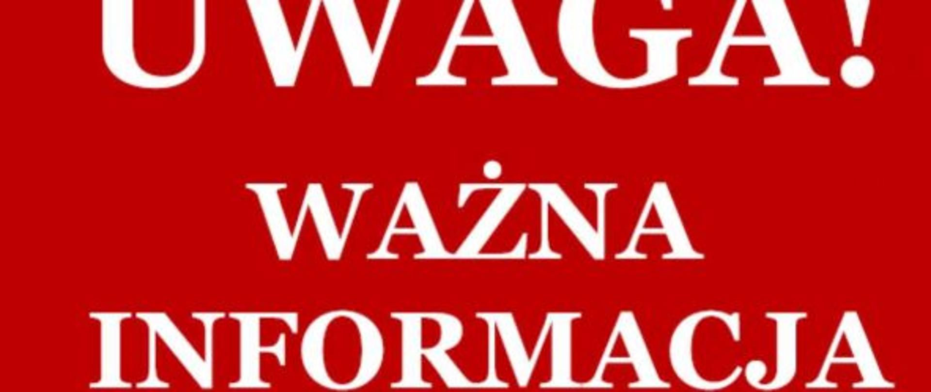 ważna informacja