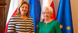 Ambasador Albanii w Polsce w Mimoza Halimi (z lewej) oraz wojewoda łódzki Dorota Ryl (z prawej)