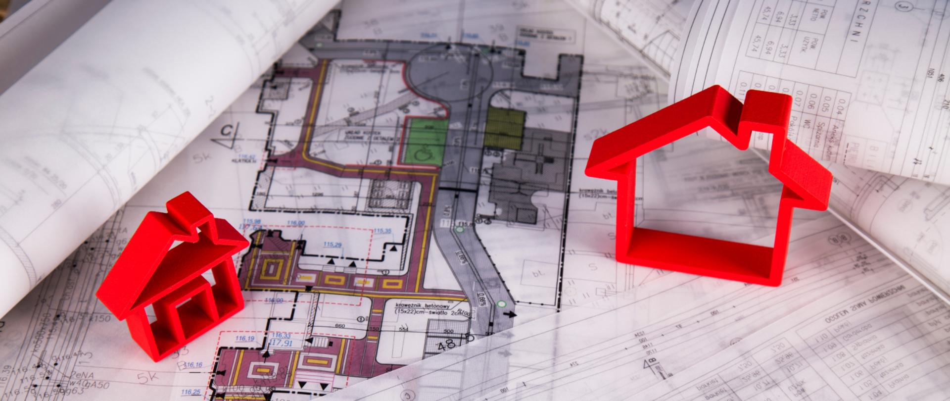 Na grafice widać projekty domów.