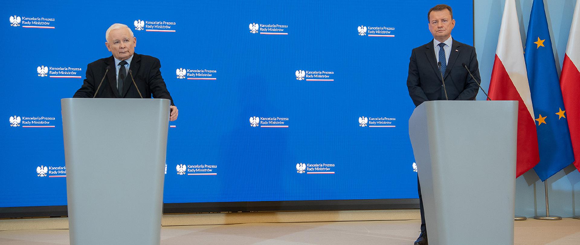 Konferencja premiera Kaczyńskiego i ministra Błaszczaka 