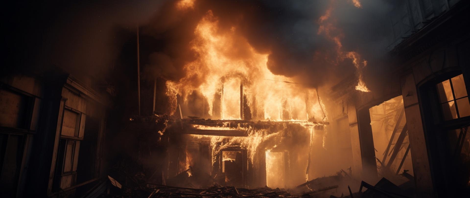 Inferno glowing, steel melting, factory exploding horror generated by artificial intelligence