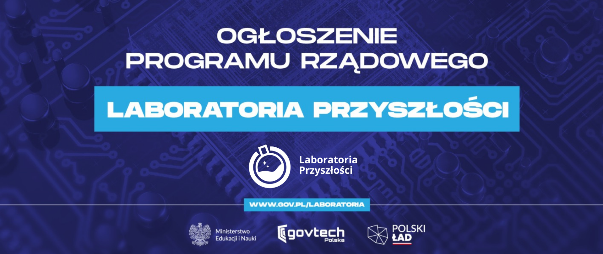 Ogłoszenie programu rządowego Laboratoria Przyszłości
www.gov.pl/laboratoria