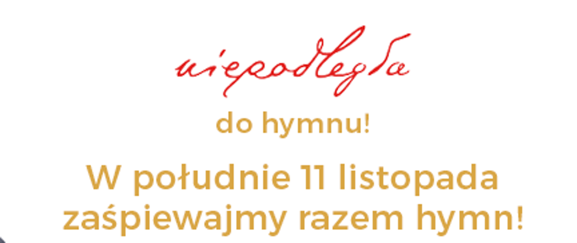 Plakat informujący o akcji wspólnego śpiewania hymnu. U dołu plakatu zdjęcie czarno białe kobiet w ludowym stroju