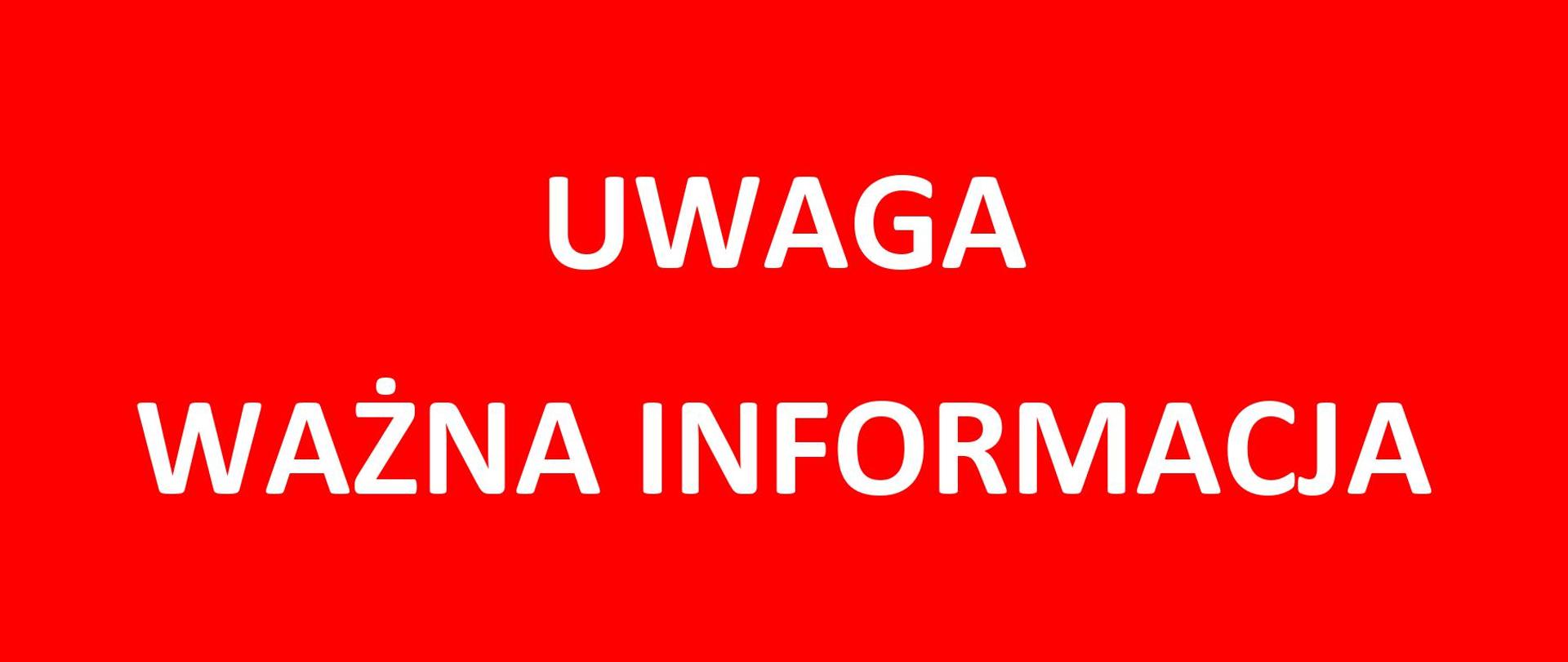 ważna informacja