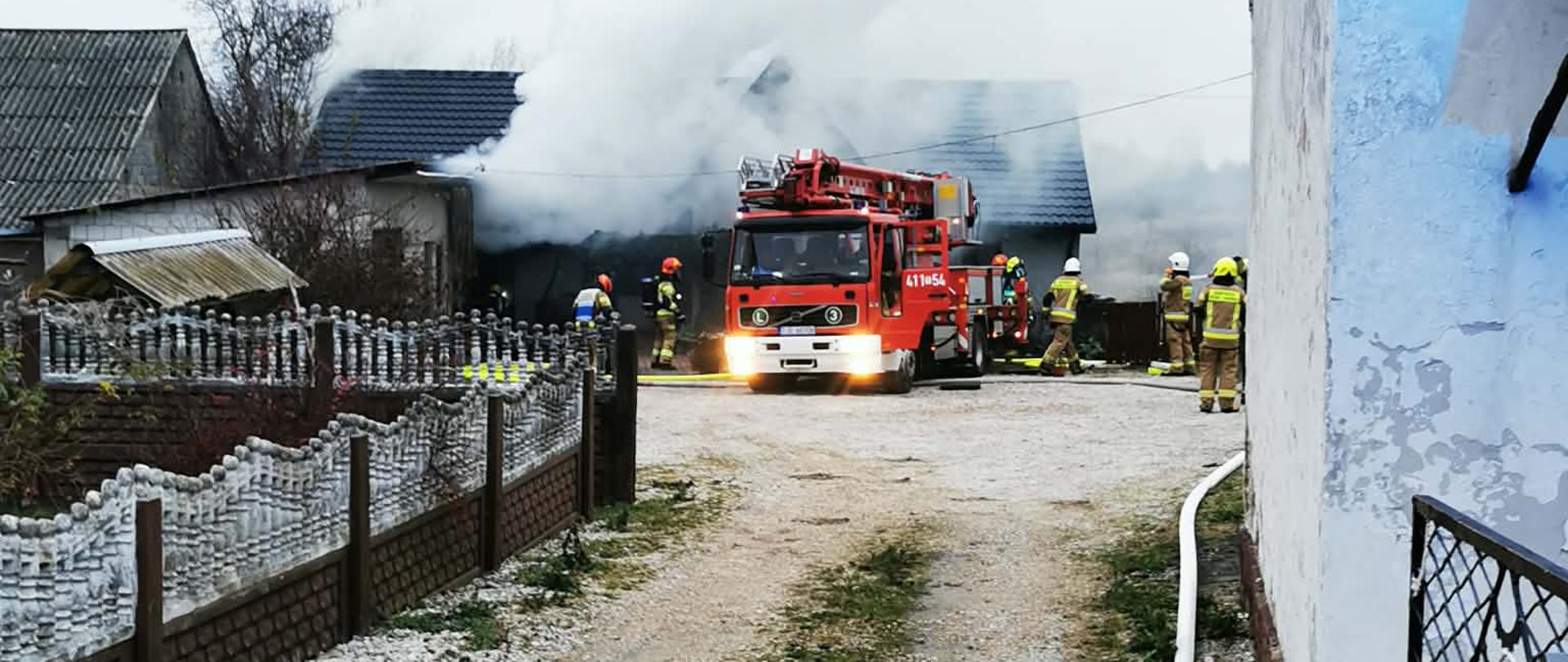 Cieśle - pożar w kotłowni