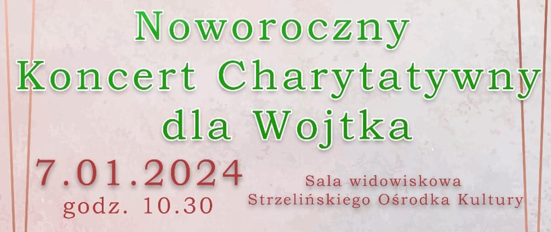 Na jasnoróżowym tle umieszczone zostały informacje dotyczące wydarzenia oraz banery sponsorów. Widoczne jest również zdjęcie podopiecznego fundacji - Wojtka.