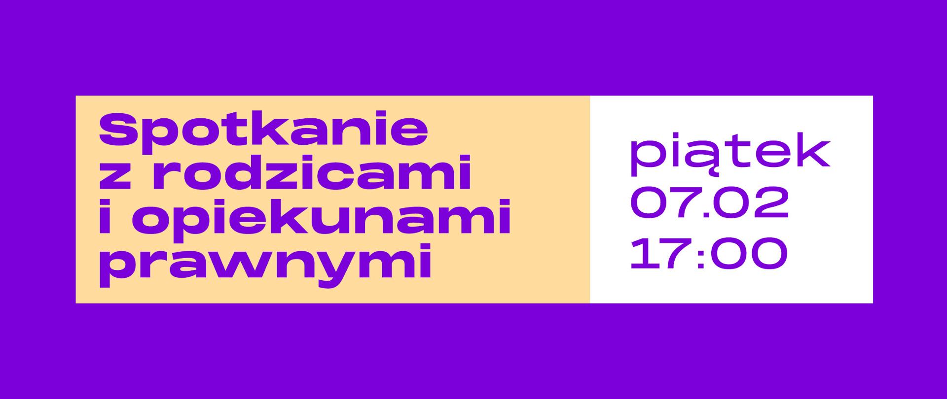 Baner informujący o wywiadówce 7 lutego 2025