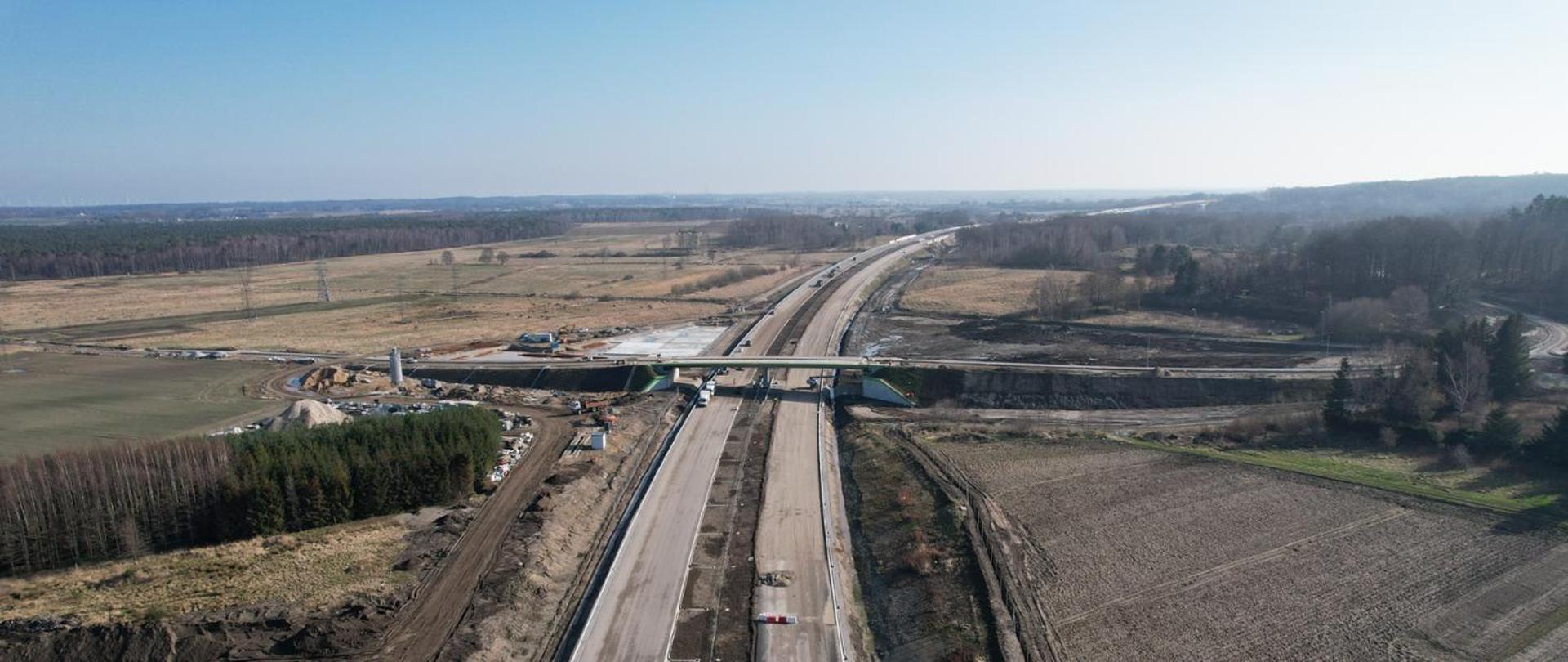 Budowany odcinek obwodnicy Koszalina i Sianowa między węzłami Koszalin Wschód i Sianów Zachód