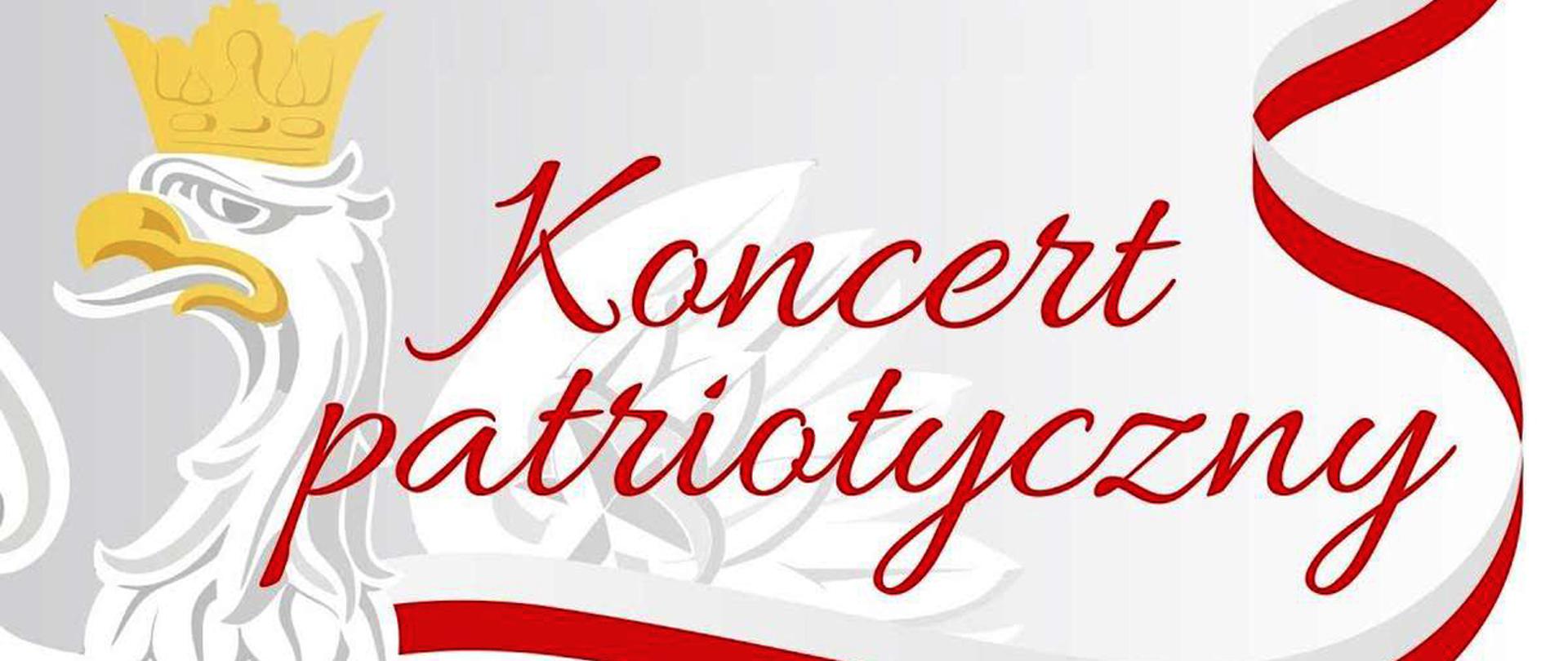 Na tle barw narodowych napis koncert patriotyczny.