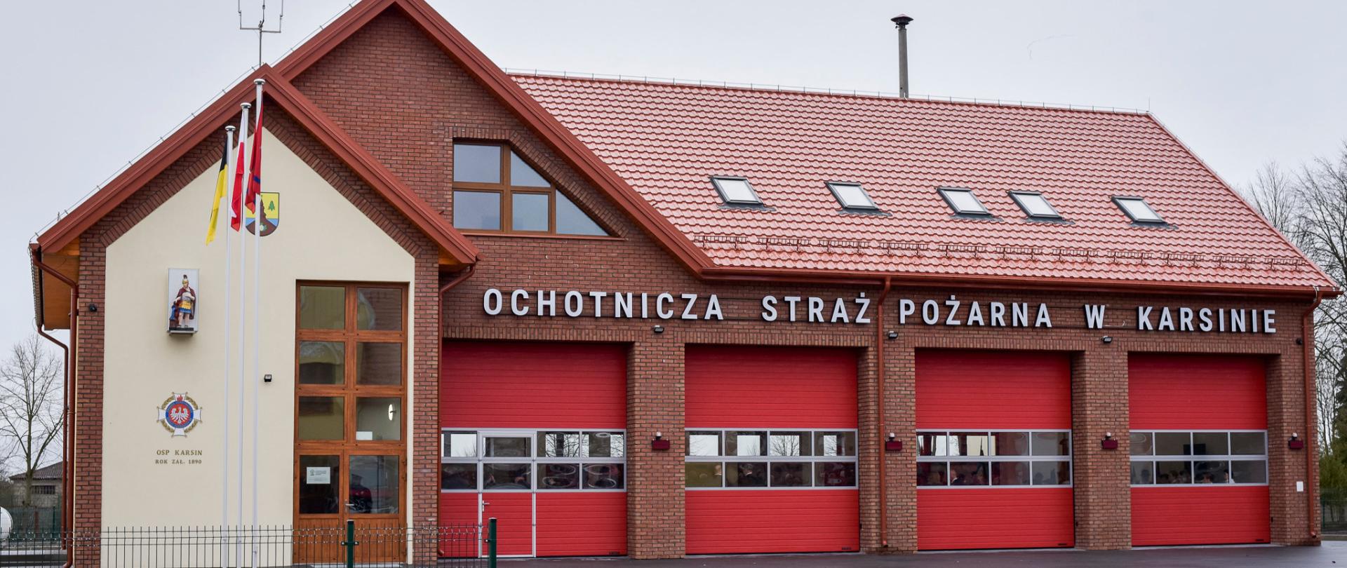 Widok nowej remizy OSP Karsin