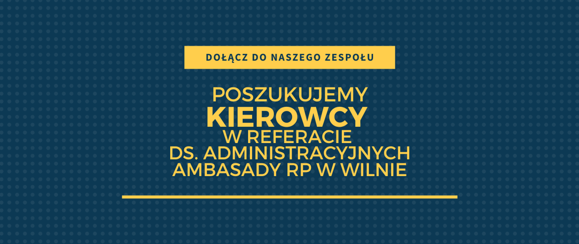 Ogłoszenie o pracę - kierowca