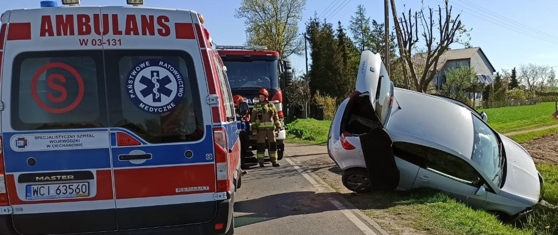 Zderzenie dwóch samochodów w Ciechanowie