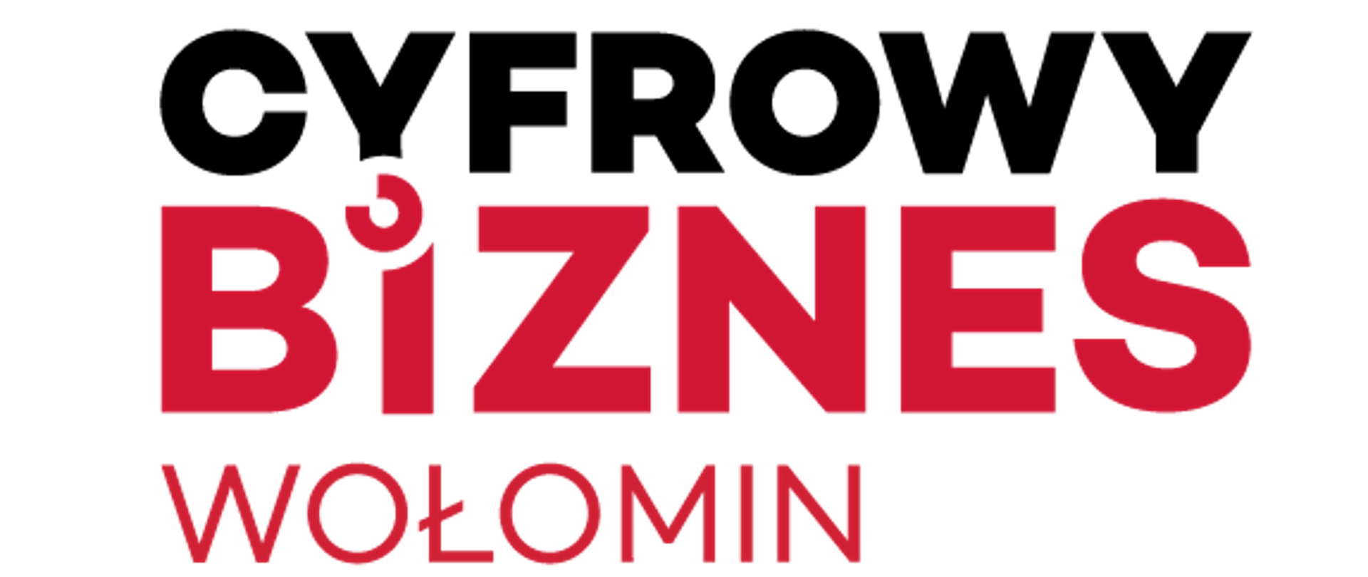 Grafika z napisem czarno-czerwonym Cyfrowy Biznes Wołomin