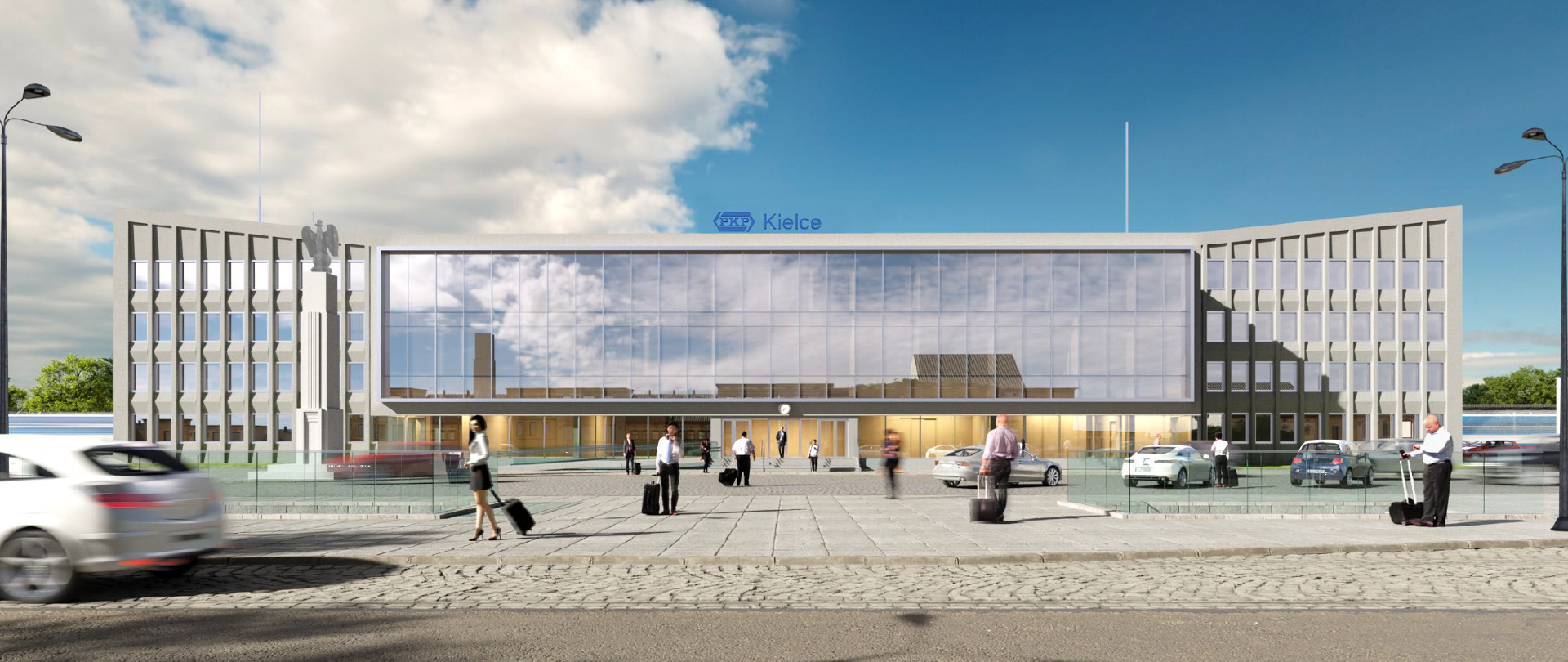 Dworzec w Kielcach - wizualizacja od strony miasta