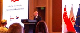 National Day Reception 2025 - opening remarks by the Ambassador of Poland in Singapore, Tadeusz Chomicki.