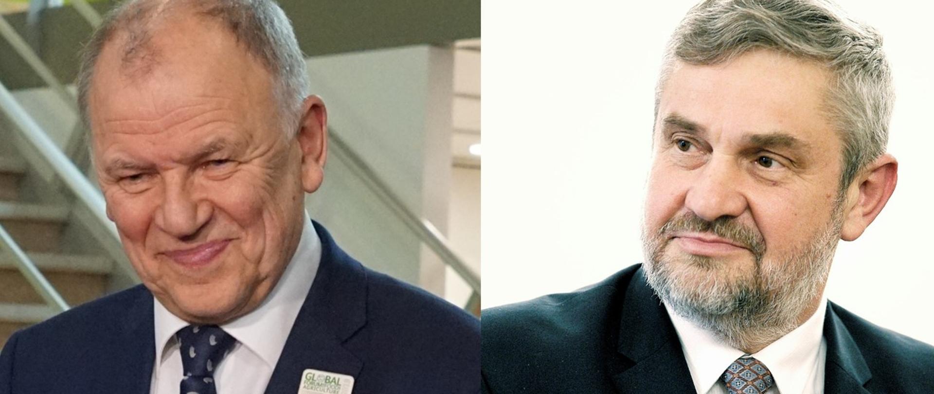 Komisarz UE ds. zdrowia i bezpieczeństwa żywności Vytenis Andriukaitis i minister rolnictwa i rozwoju wsi Jan Krzysztof Ardanowski 