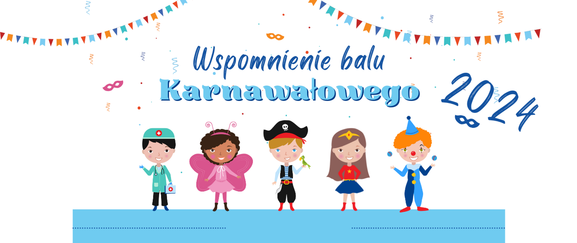 Grafika informująca o relacji z balu karnawałowego 2024