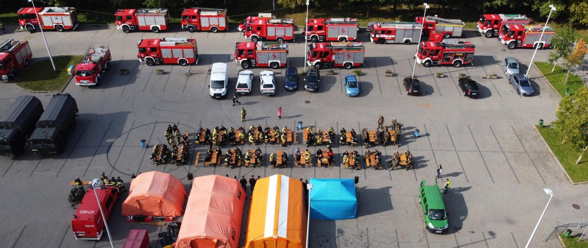 Wspólne ćwiczenia służb powiatu cieszyńskiego pk. "Powódz"