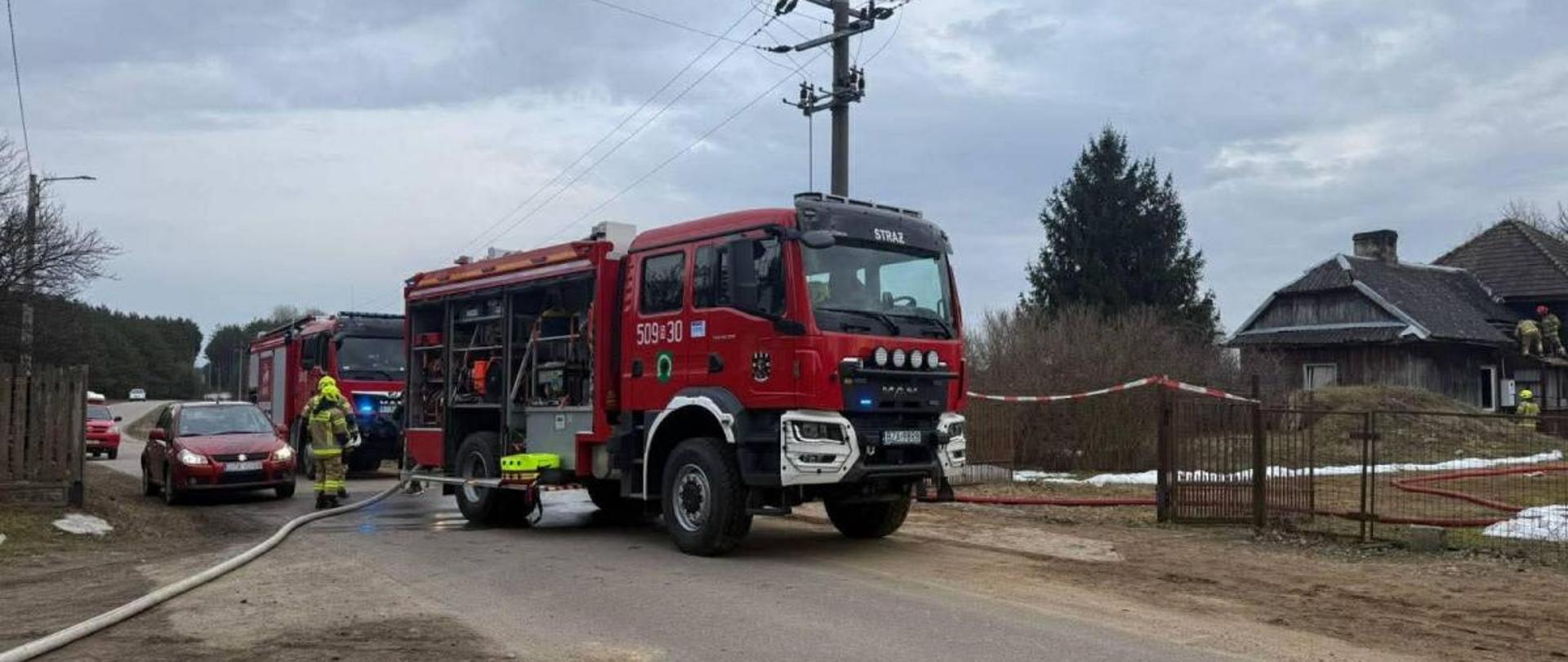 Pożar budynku drewnianego 