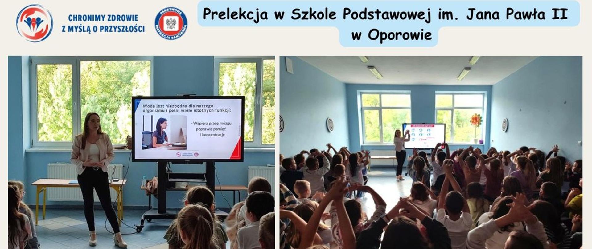 Prelekcja w Szkole Podstawowej im. Jana Pawła II w Oporowie