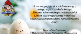 Plakat KP PSP Ostrzeszów dot. życzeń wielkanocnych