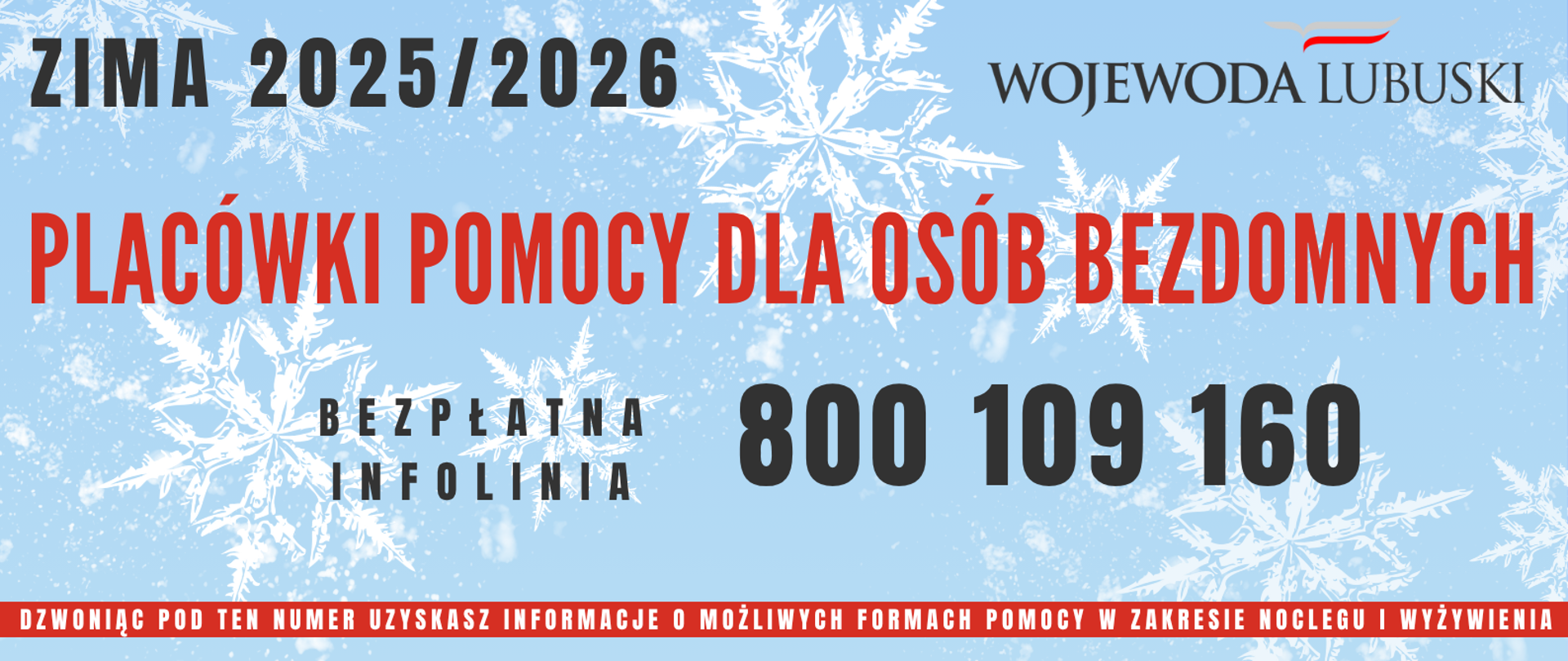 Placówki pomocy dla osób bezdomnych - Zima 2025/2026