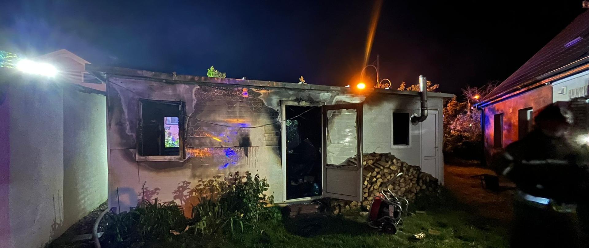 Pożar domku letniskowego w Łebie