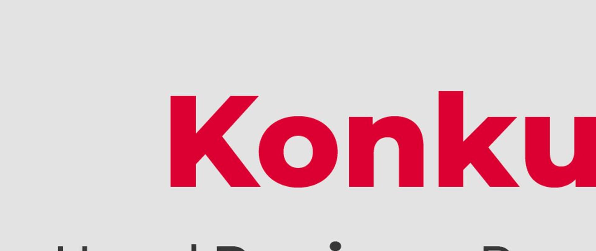 Napis na białym tle Konkurs Urząd Przyjazny Przedsiębiorcy