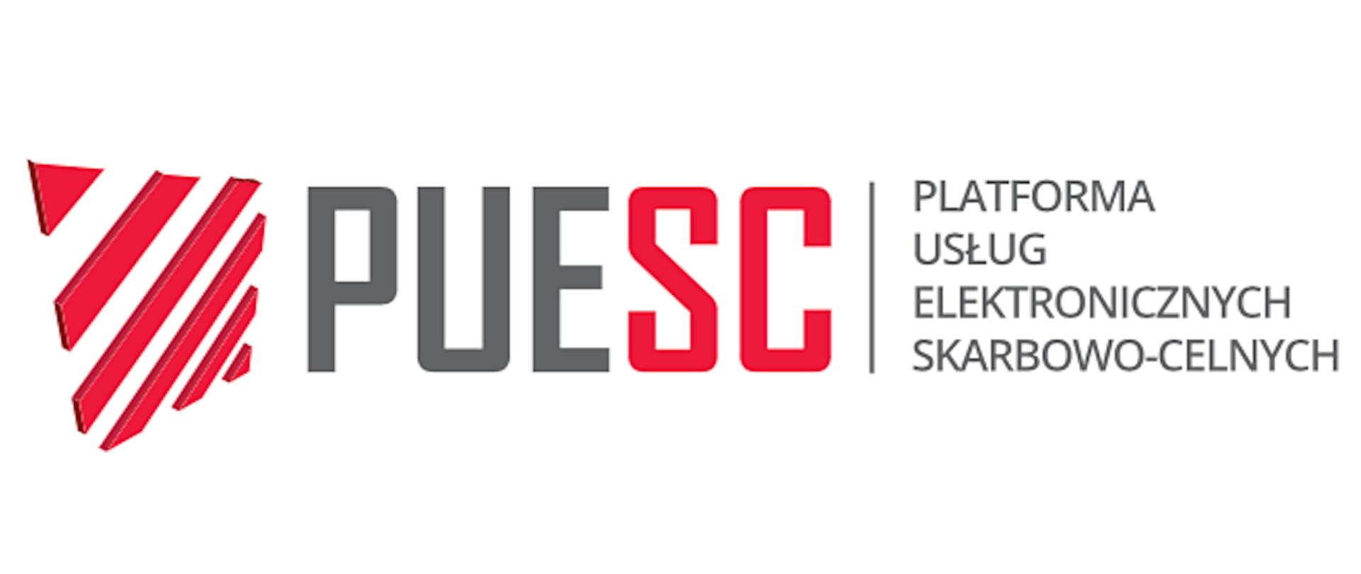 Napis na białym tle: Platforma usług elektronicznych skarbowo-celnych